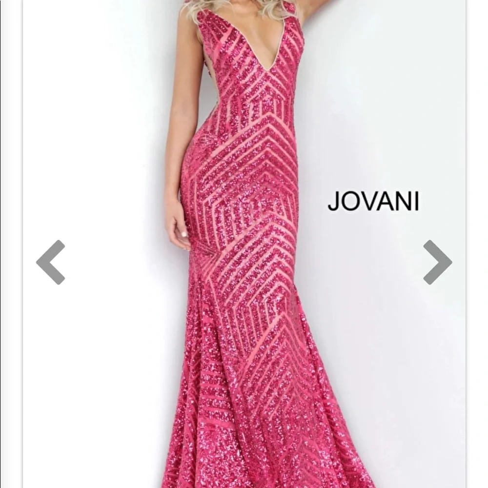 Jovani prom dress size 4, hot pink. - Picture 2 of 5